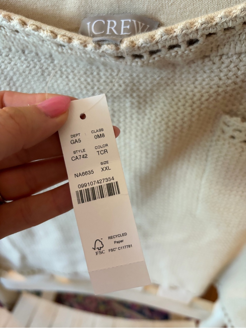 J Crew Knit Crochet-Trim Mini Skirt in Beige - Picture 3 of 4
